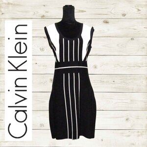 Calvin klein Sz M sheath dress black n white sleeveless pre own